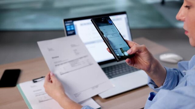 Character Recognition: OCR Document Photo Take With Smartphone