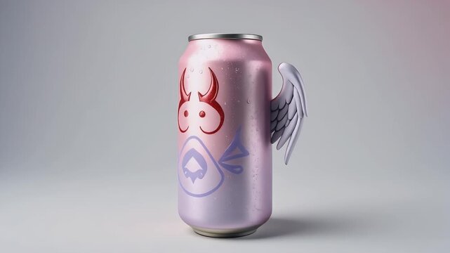 Kawaii Soda Can Mockup &ndash; Angel/Devil Icon Mix