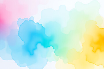 A gentle pastel abstract background featuring smooth fluid shapes in blue, pink, yellow, and green tones. Creates a calming, dreamy, and modern design suitable for posters