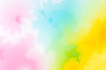 A light pastel floral-style abstract background with soft gradient hues of pink, blue, green, and yellow. Ideal for creative projects, invitations, feminine designs, and calm visual themes.
