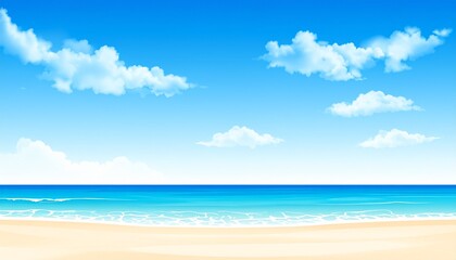 Fototapeta premium Sky Blue,Cloud Background,Horizon Summer Clear Sky over sea beach,Vector landscape