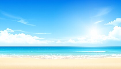 Obraz premium Sky Blue,Cloud Background,Horizon Summer Clear Sky over sea beach,Vector landscape 