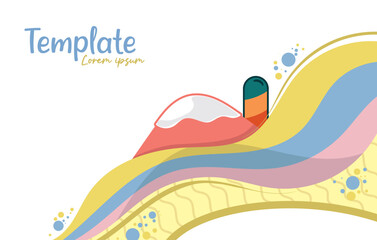 Abstract landscape decorative waves vector background for banner, poster, social media, promotion