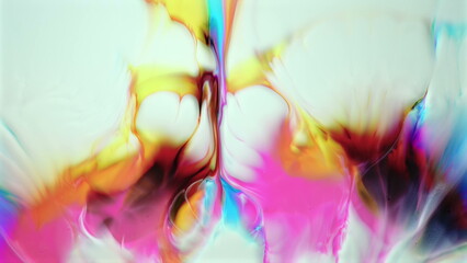 Vibrant fluid art creating soft organic forms with a luminous glow