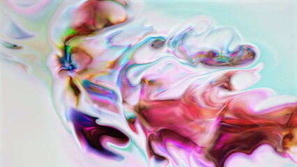 Dynamic blend of vibrant colors creating an ethereal fluid abstraction