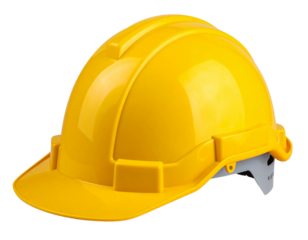 Yellow Construction Safety Helmet Icon with Shadow PNG