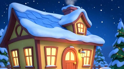 peaceful winter illustration featuring santa and snow, tranquil holiday setting with santa near snowcovered chimney, calm winter night scene illustrating santa relaxing by snowladen chimney.