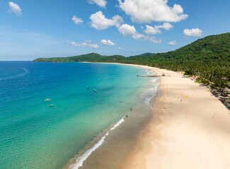 Beautiful sea waves on Nacpan Beach. El Nido, Palawan. Philippines.