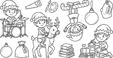 Obraz premium Elf vectors for christmas