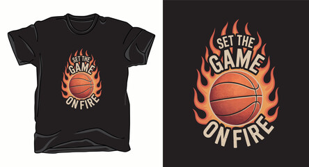 Set the game basketball graphic vector art t-shirt design print