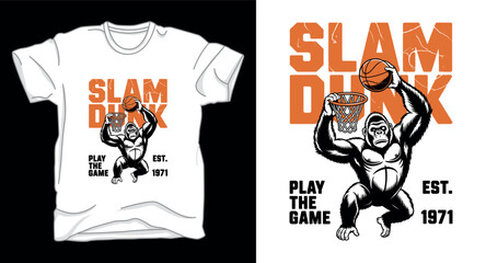 Slam dunk basketball graphic vector art t-shirt design print