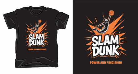Slam dunk basketball graphic vector art t-shirt design print