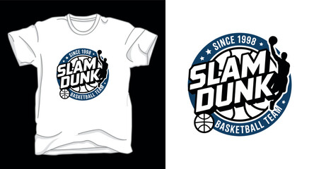 Slam dunk basketball graphic vector art t-shirt design print