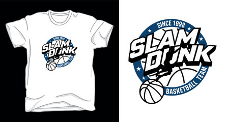 Slam dunk basketball graphic vector art t-shirt design print