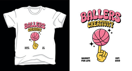 Ballers creativity basketball graphic vector art t-shirt design print