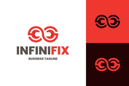 infinity wrench repair logo vector