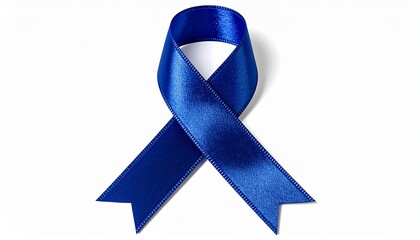 Blue child abuse awareness ribbon on white or white background