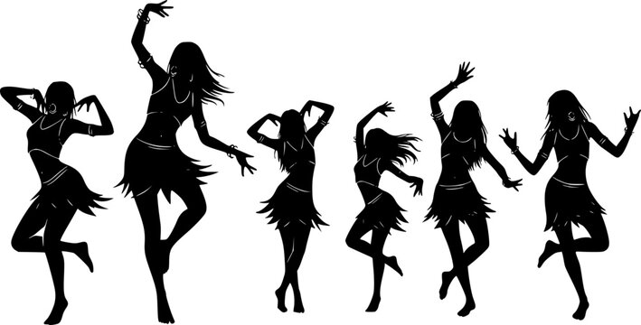 traditional dancer pose silhouette, vector