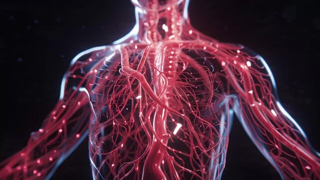 Human Circulatory System Visualization - Veins and Arteries Anatomy.