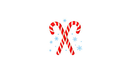 Fototapeta premium Sweet Christmas love symbol with red candy cane isolated on white background
