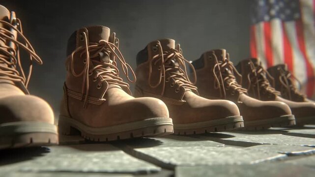 Memorial Day Tribute - Boots and American Flag.