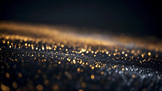 Luxury 4K Dark Wave Animation with Elegant Gold Glitter Particles for Premium Background
