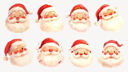 Obraz na płótnie Canvas Cute Santa Claus design element set