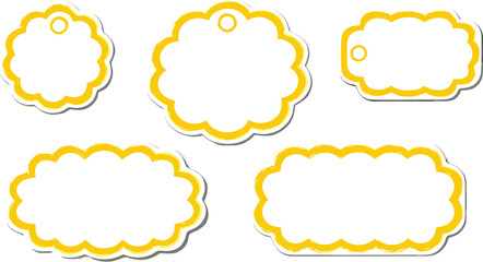 Scallop-Edge Crayon Promo Stickers in Yellow.