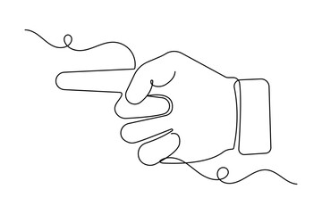 Thumbs up hand symbol in continuous one line drawing with clean minimalist outline illustration with white background
