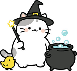 Sticker cat magic cute