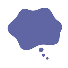 ふにゃふにゃした形の濃い青の吹き出し - 心の中の思いや考え、想像や夢、悩み･不安な感情のイメージ