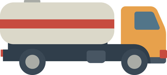 Fuel tanker truck with cylindrical tank