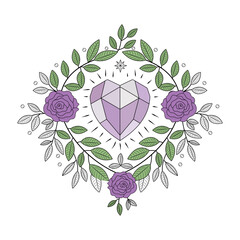 A vintage style illustration showing rose quartz