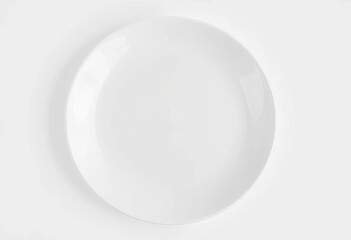 Clean, pristine white ceramic plate on pure white background,  crockery,  stock photo