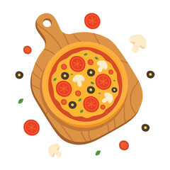 World Pizza Day Celebration Pizza Illustration