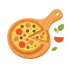 World Pizza Day Celebration Pizza Illustration