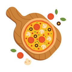 World Pizza Day Celebration Pizza Illustration