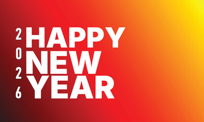 2026 Happy New Year Gradient Poster &ndash; Bright Celebration Graphic
