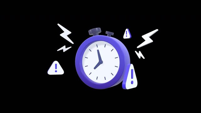 Looping Animation Illustrating Business Deadlines, Time Management, Scheduling, Productivity, And Efficient Workflow Planning. Ideal For Presentations And Management Visuals. With Alpha Channel.