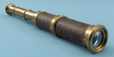 Explore distant horizons with this vintage brass telescope, perfect for adventure, exploration, and nautical themes bringing timeless charm