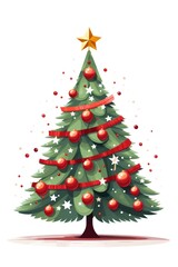 Obraz premium Christmas tree plant white background anticipation.