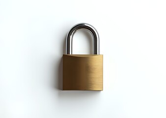 Naklejka premium Closed Padlock on White Background