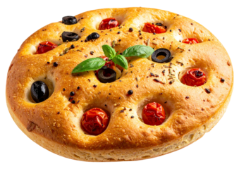 Italian focaccia bread loaf isolated object