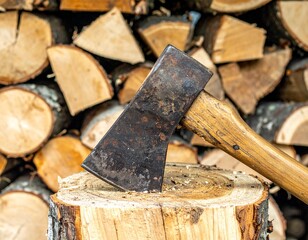axe and firewood