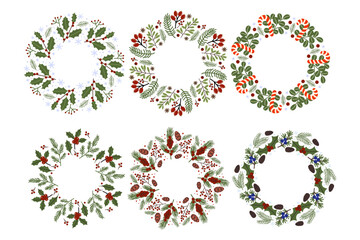 Beautiful collection of winter wreath designs featuring seasonal foliage and festive elements