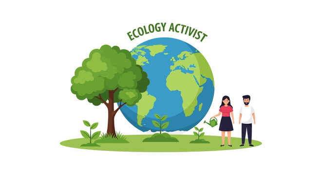 Dedicated Ecology Activists Nurturing a Greener Planet, Promoting Sustainability and Environmental Protection