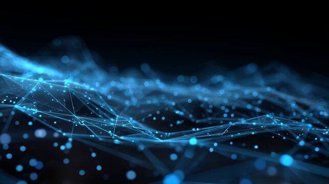 Modern abstract network background for vibrant tech presentations or futuristic designs with interconnected data points and glowing blue lines