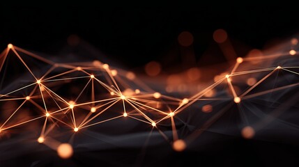 Stunning network connection with glowing nodes and lines, perfect for technology, science, or innovative business projects with a modern digital feel