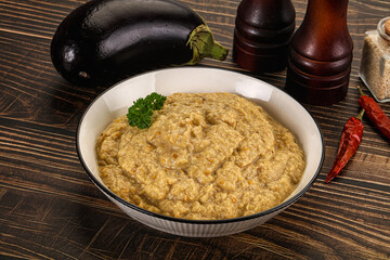 Eggplant dip - Mutabal with tahini paste