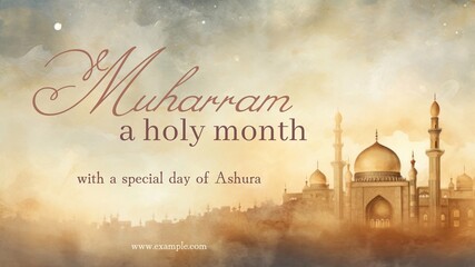 Muharram holy month blog banner template